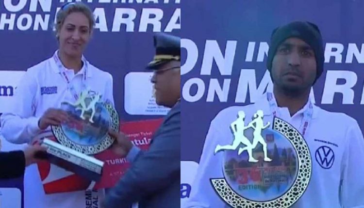 Les athlètes marocains Hayat Benhima et Abdelhadi Labäli